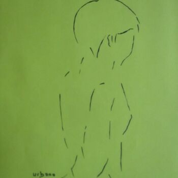 Dessin intitulée "Daphné à 21 h" par Roberto Urbano, Œuvre d'art originale, Marqueur Monté sur Autre panneau rigide