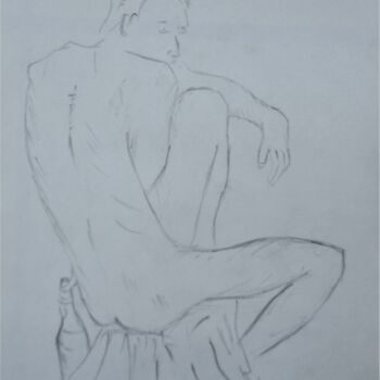 Drawing titled "L' homme à la boute…" by Roberto Urbano, Original Artwork, Pencil