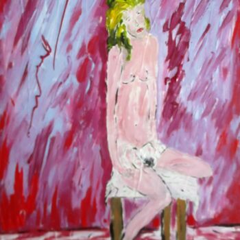 Painting titled "La fausse blonde" by Roberto Urbano, Original Artwork, Acrylic Mounted on Wood Stretcher frame