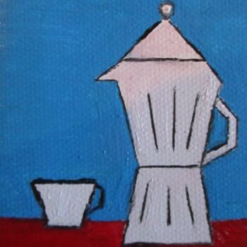 Картина под названием "Un bon café Français" - Roberto Urbano, Подлинное произведение искусства, Масло Установлен на Деревян…