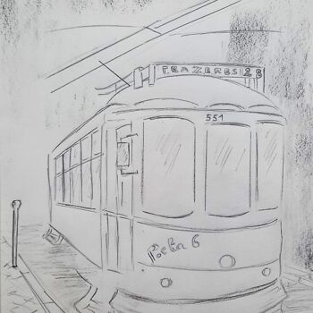 Zeichnungen mit dem Titel "Linha 28" von Roberto Urbano, Original-Kunstwerk, Bleistift