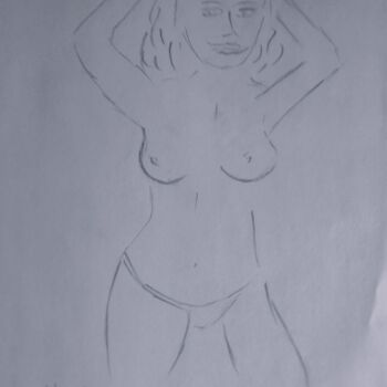 Drawing titled "Blonde nu" by Roberto Urbano, Original Artwork, Pencil