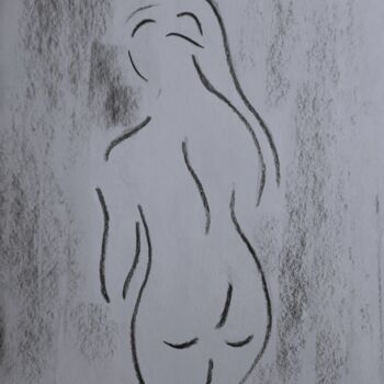 Рисунок под названием "Emouvant nu" - Roberto Urbano, Подлинное произведение искусства, Древесный уголь