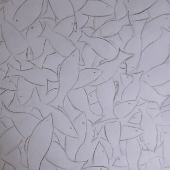 Dessin intitulée "Les sardines." par Roberto Urbano, Œuvre d'art originale, Crayon