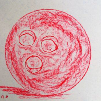 Tekening getiteld "Boule rouge de bowl…" door Roberto Urbano, Origineel Kunstwerk, Krijt