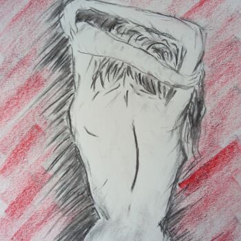 Drawing titled "Rouge et Noir" by Roberto Urbano, Original Artwork, Charcoal