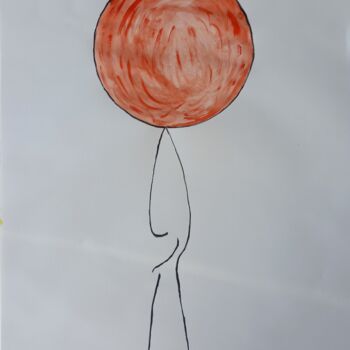 Painting titled "L' Orange en équili…" by Roberto Urbano, Original Artwork, Acrylic