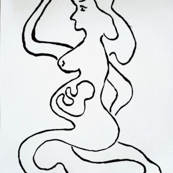 「Femme enceinte」というタイトルの絵画 Roberto Urbanoによって, オリジナルのアートワーク, アクリル