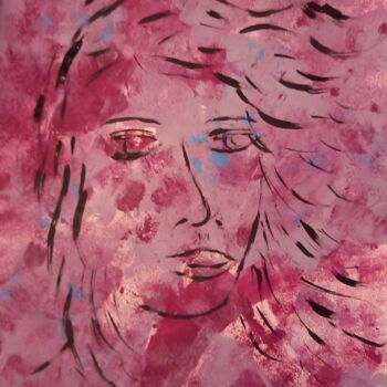 Картина под названием "La fille au vent du…" - Roberto Urbano, Подлинное произведение искусства, Акрил