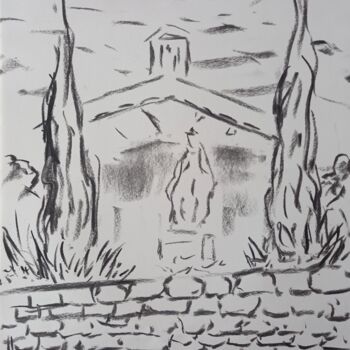 Drawing titled "Chapelle du Paty  C…" by Roberto Urbano, Original Artwork, Charcoal