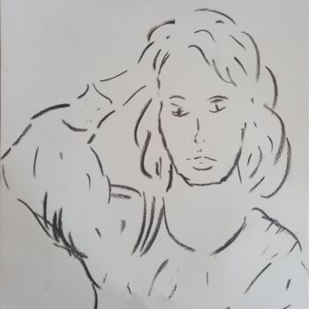 Drawing titled "Avec toi" by Roberto Urbano, Original Artwork, Charcoal