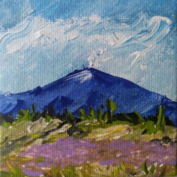 Peinture intitulée "Ventoux en été" par Roberto Urbano, Œuvre d'art originale, Acrylique Monté sur Châssis en bois