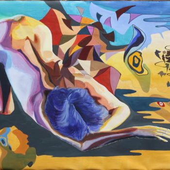 Pittura intitolato "effondrement" da Bob Mazurel, Opera d'arte originale, Acrilico