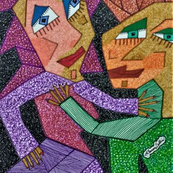 Pintura titulada "dancing-maniacs-201…" por Bobbie Winston, Obra de arte original, Acuarela