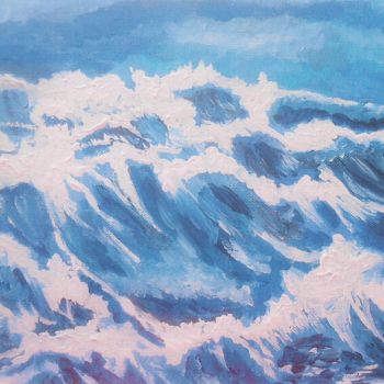 Peinture intitulée "mer" par Brigitte Joint, Œuvre d'art originale, Acrylique