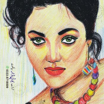 Painting titled "Mandakini" by Bobby Dar, Original Artwork, Pencil