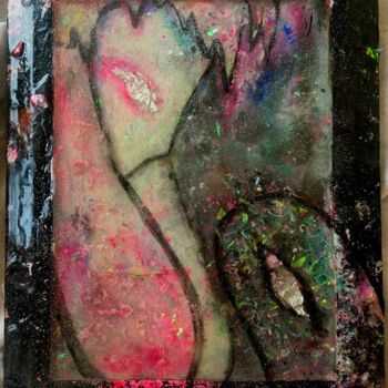 Painting titled "Silence" by Viktoriia Tantseva, Original Artwork, Resin Mounted on Cardboard