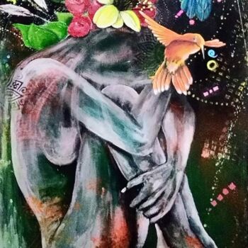 Картина под названием "Natacha" - Boca, Подлинное произведение искусства, Масло Установлен на Деревянная рама для носилок