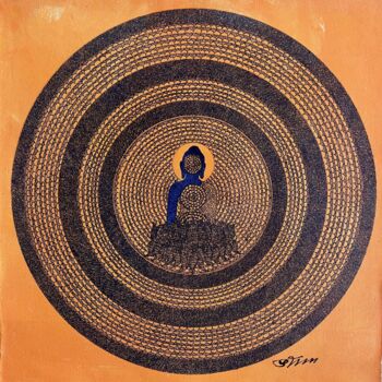 Painting titled "Bodhi Mandala 4" by Bodhi Selvam, Original Artwork, Acrylic