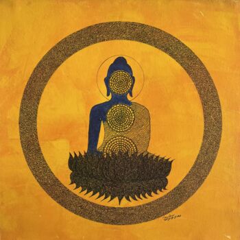 Painting titled "Bodhi Mandala 5" by Bodhi Selvam, Original Artwork, Acrylic