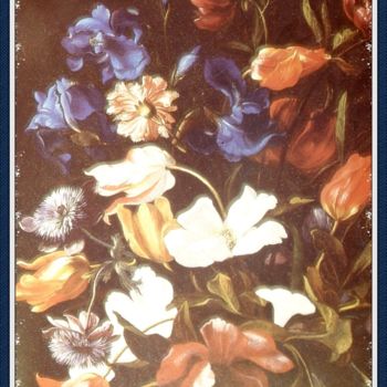 Peinture intitulée "Floral Explosion Of…" par Gloria Nova, Œuvre d'art originale, Huile