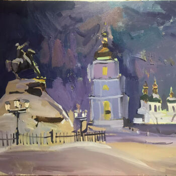 Картина под названием "Зимова Софія" - Bogdan Burak, Подлинное произведение искусства, Масло