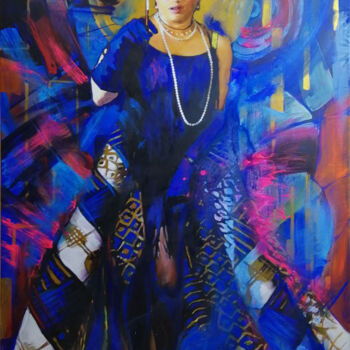 Painting titled "Sacred blue and yel…" by Bogdan Burak, Original Artwork, Acrylic