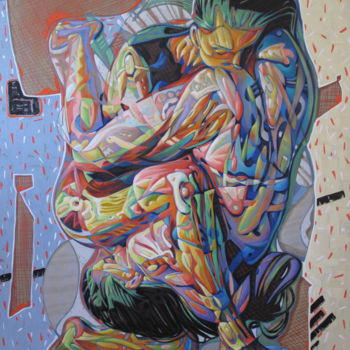 Картина под названием ""Bathing in the ray…" - Bogdan Dide, Подлинное произведение искусства, Масло
