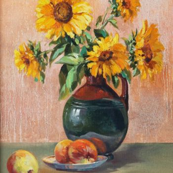 Pittura intitolato "Sunflowers" da Bogdan Kuziv, Opera d'arte originale, Olio