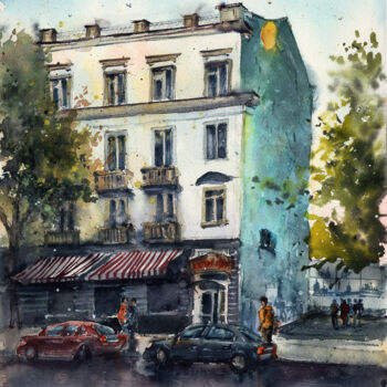 Peinture intitulée "Postal Avenue Kryvy…" par Bogdan Shiptenko, Œuvre d'art originale, Aquarelle