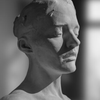 Skulptur mit dem Titel "portrait" von Bogdan Tolbariu, Original-Kunstwerk, Gips
