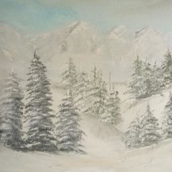 Painting titled "Winter" by Bogdana Tudosie, Original Artwork