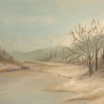 Painting titled "Frozen river" by Bogdana Tudosie, Original Artwork