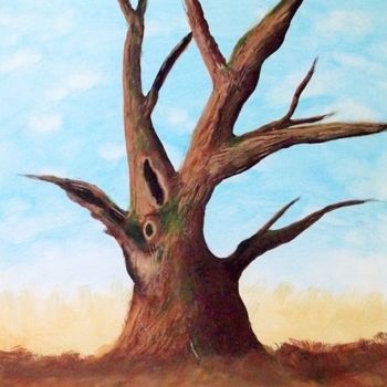 Painting titled "Baum" by Bogner Eva, Original Artwork, Acrylic