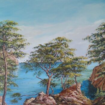 Pintura intitulada "Лето на берегу моря" por Bohdan Kukiz, Obras de arte originais, Óleo