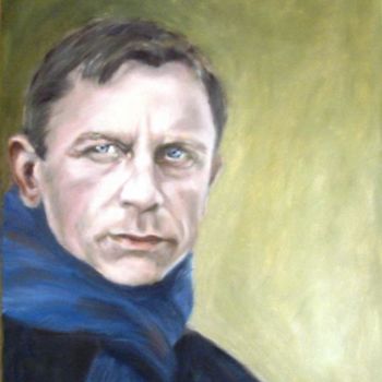 Peinture intitulée "Daniel Craig" par Mihaela Mihailovici, Œuvre d'art originale, Huile