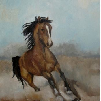 Peinture intitulée "Galloper" par Mihaela Mihailovici, Œuvre d'art originale, Huile