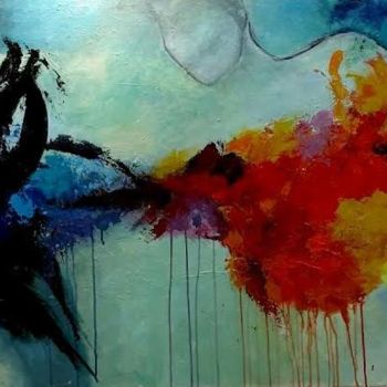 Картина под названием "Abstracción lírica 3" - Mihaela Mihailovici, Подлинное произведение искусства, Акрил