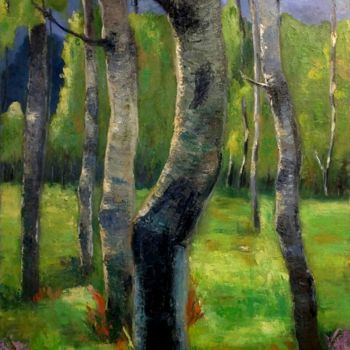Ζωγραφική με τίτλο "Paisaje forestal" από Mihaela Mihailovici, Αυθεντικά έργα τέχνης, Λάδι