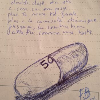 Рисунок под названием "cachetons." - Bohmert Frederic, Подлинное произведение искусства, Шариковая ручка