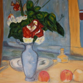 「Copie Cézanne (Fleu…」というタイトルの絵画 Boiko Popovによって, オリジナルのアートワーク, オイル