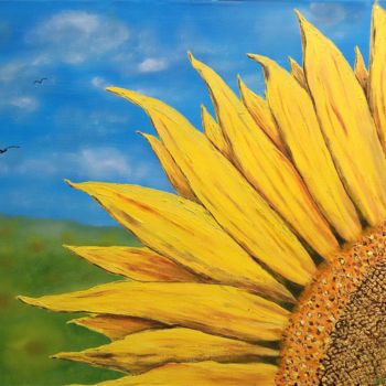 Schilderij getiteld "Girasole.jpg" door Leandro Boi, Origineel Kunstwerk, Olie