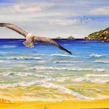 Painting titled "450-volare-sul-mare…" by Leandro Boi, Original Artwork, Other