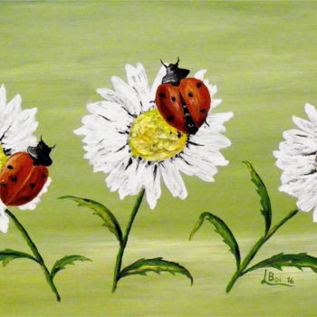 Painting titled "coccinelle.jpg" by Leandro Boi, Original Artwork, Oil