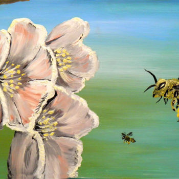 Painting titled "In cerca di polline" by Leandro Boi, Original Artwork, Oil