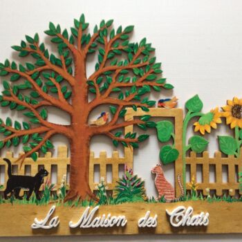 "La maison des chats" başlıklı Heykel Bois-Grisel tarafından, Orijinal sanat, Ev dekoru
