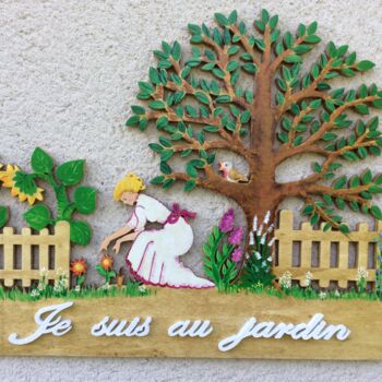 Γλυπτική με τίτλο "Je suis au Jardin" από Bois-Grisel, Αυθεντικά έργα τέχνης, Διακόσμηση σπιτιού