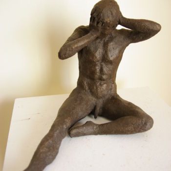 Sculpture intitulée "HOMME REFLEXION" par Nicole Boldo, Œuvre d'art originale, Céramique