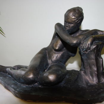 Sculpture intitulée "MEDITATION ACCOUDEE…" par Nicole Boldo, Œuvre d'art originale, Céramique