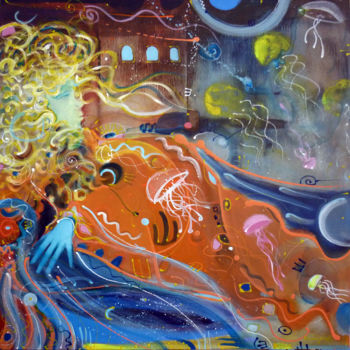 "princesa das aguas-…" başlıklı Tablo Guido Boletti tarafından, Orijinal sanat, Akrilik Ahşap panel üzerine monte edilmiş